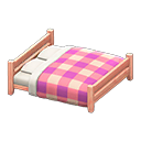 Animal Crossing Items Wooden Double Bed Pink wood / Pink