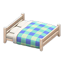 Animal Crossing Items Wooden Double Bed White wood / Blue