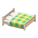 Animal Crossing Items Wooden Double Bed White wood / Green