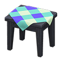 Animal Crossing Items Wooden Mini Table Black / Blue