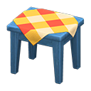 Animal Crossing Items Wooden Mini Table Blue / Orange