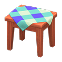 Animal Crossing Items Wooden Mini Table Cherry wood / Blue