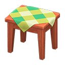 Animal Crossing Items Wooden Mini Table Cherry wood / Green