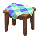 Animal Crossing Items Wooden Mini Table Dark wood / Blue