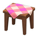 Animal Crossing Items Wooden Mini Table Dark wood / Pink