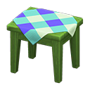 Animal Crossing Items Wooden Mini Table Green / Blue