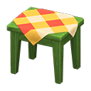 Animal Crossing Items Wooden Mini Table Green / Orange