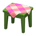 Animal Crossing Items Wooden Mini Table Green / Pink