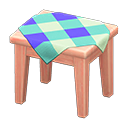 Animal Crossing Items Wooden Mini Table Pink wood / Blue