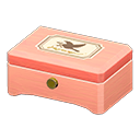 Animal Crossing Items Wooden music box Bird Lid design Pink wood