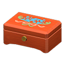 Animal Crossing Items Wooden music box Blue flowers Lid design Cherry wood