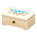 Animal Crossing Items Wooden music box Blue flowers Lid design White wood