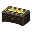 Animal Crossing Items Wooden music box Geometric patterns Lid design Black