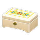 Animal Crossing Items Wooden music box Geometric patterns Lid design White wood