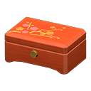 Animal Crossing Items Wooden music box Red flowers Lid design Cherry wood