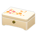 Animal Crossing Items Wooden music box Red flowers Lid design White wood