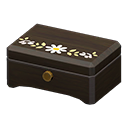 Animal Crossing Items Wooden music box White flower Lid design Black