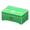 Animal Crossing Items Wooden music box White flower Lid design Green