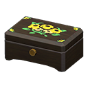 Animal Crossing Items Wooden music box Yellow flowers Lid design Black