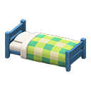 Animal Crossing Items Wooden simple bed Green Bedding Blue