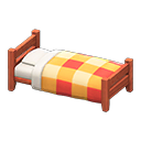 Animal Crossing Items Wooden simple bed Orange Bedding Cherry wood