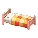 Animal Crossing Items Wooden simple bed Orange Bedding Pink wood