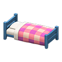 Animal Crossing Items Wooden simple bed Pink Bedding Blue