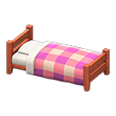 Animal Crossing Items Wooden simple bed Pink Bedding Cherry wood