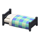 Animal Crossing Items Wooden Simple Bed Black / Blue