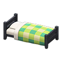 Animal Crossing Items Wooden Simple Bed Black / Green