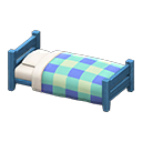 Animal Crossing Items Wooden Simple Bed Blue / Blue