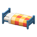 Animal Crossing Items Wooden Simple Bed Blue / Orange