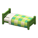 Animal Crossing Items Wooden Simple Bed Green / Green