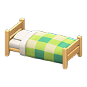 Animal Crossing Items Wooden Simple Bed Light wood / Green