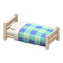 Animal Crossing Items Wooden Simple Bed White wood / Blue