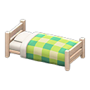 Animal Crossing Items Wooden Simple Bed White wood / Green