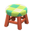 Animal Crossing Items Wooden Stool Cherry wood / Green