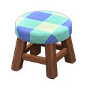 Animal Crossing Items Wooden Stool Dark wood / Blue