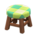 Animal Crossing Items Wooden Stool Dark wood / Green