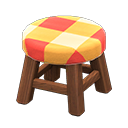 Animal Crossing Items Wooden Stool Dark wood / Orange