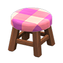 Animal Crossing Items Wooden Stool Dark wood / Pink