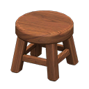 Animal Crossing Items Wooden Stool Dark wood