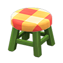 Animal Crossing Items Wooden Stool Green / Orange