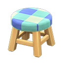 Animal Crossing Items Wooden Stool Light wood / Blue