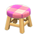 Animal Crossing Items Wooden Stool Light wood / Pink