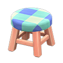 Animal Crossing Items Wooden Stool Pink wood / Blue