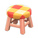 Animal Crossing Items Wooden Stool Pink wood / Orange