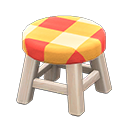 Animal Crossing Items Wooden Stool White wood / Orange