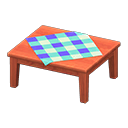 Animal Crossing Items Wooden Table Cherry wood / Blue