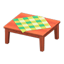 Animal Crossing Items Wooden Table Cherry wood / Green